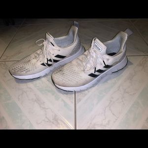 White Adidas cloud foam sneakers- mens 9